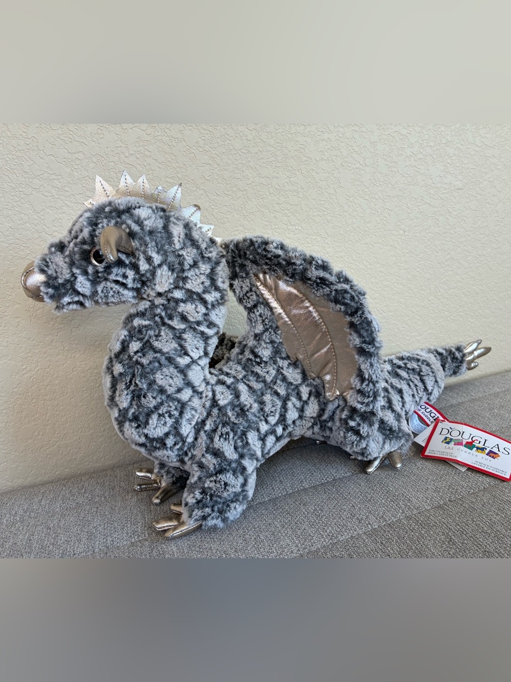 Douglas Draco Gray Dragon Plush 23” Stuffed Animal NWT
